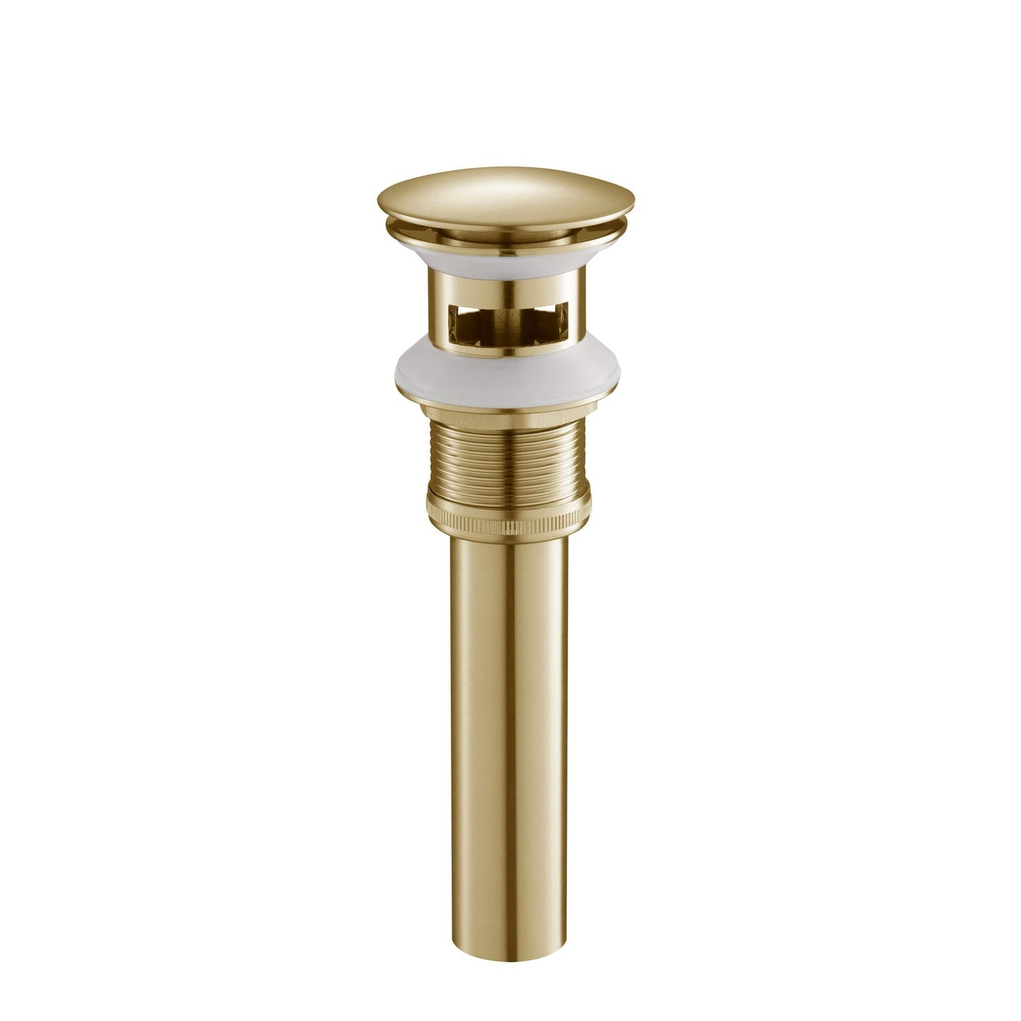 Kibi Brass Bathroom Sink Pop Up Drain Stopper Full Cover With Overflow in Brushed Gold Finish