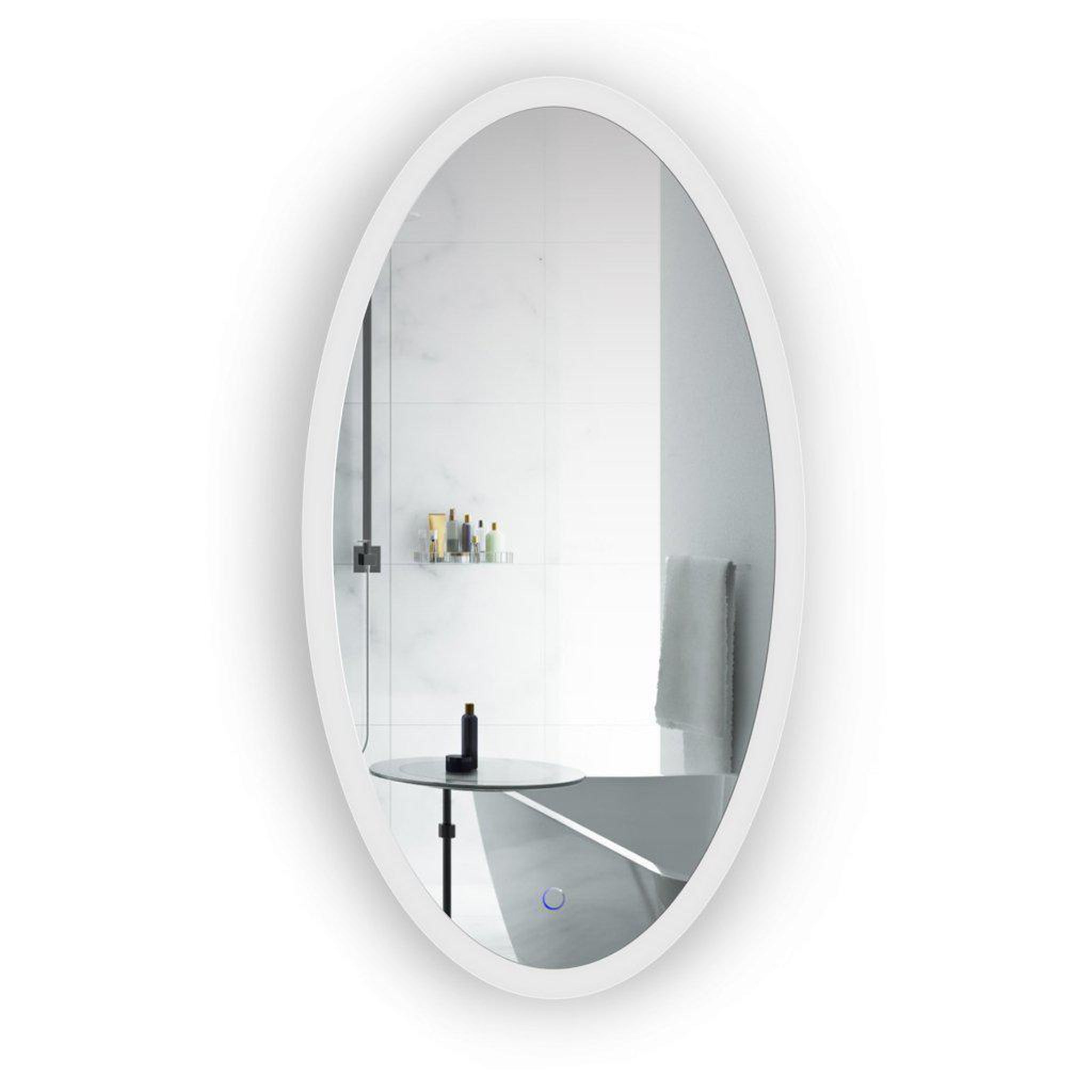 Krugg SOL2030O Sol 20 inch x 30 inch Oval LED Bathroom Mirror with Dimmer and Defogger