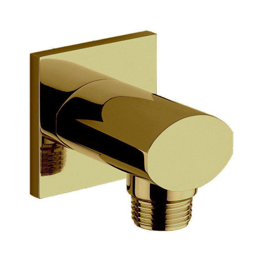 LaToscana Shower Line Matt Gold Square Brass Drop Elbow