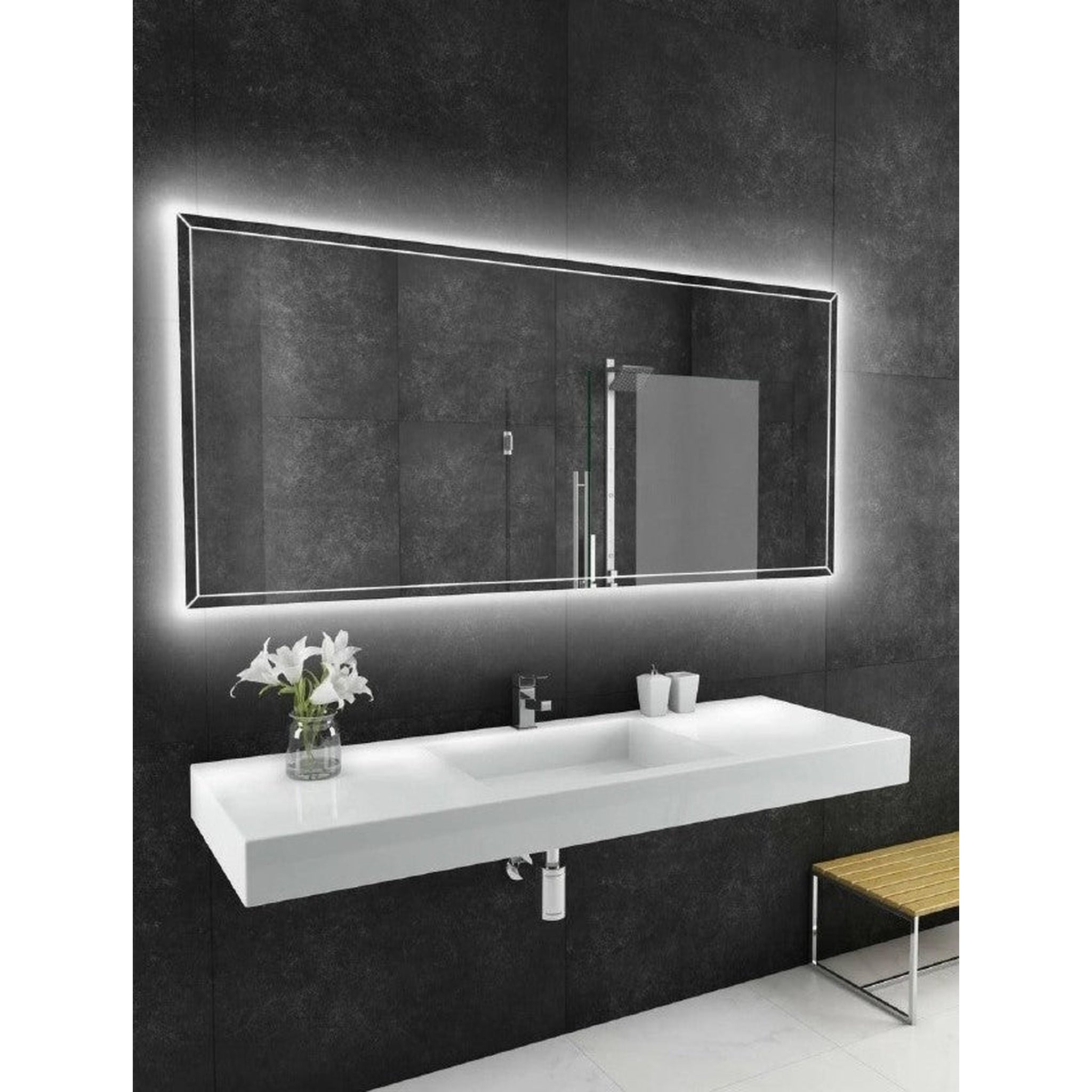 Custom Cut Floor Wall Bevel Edge Mirror Art Polished Edge Anti Fog