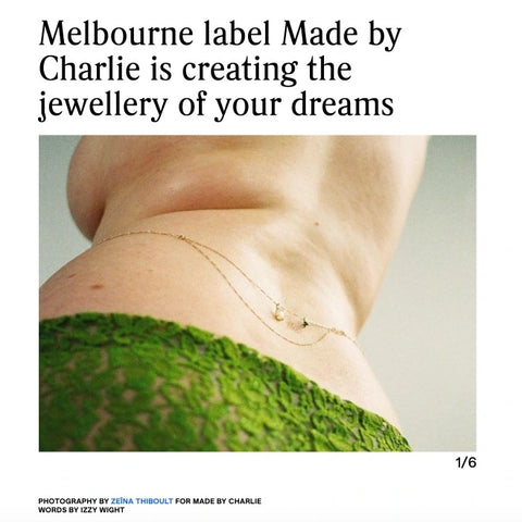 Fashion Journal Article about Made by Charlie Jewellery