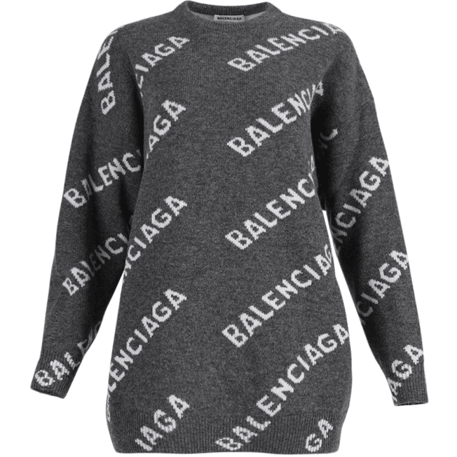 balenciaga grey women's sweater