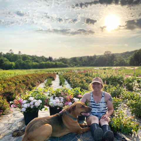 Maggie with farm dog Boca