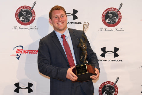 Matt Rambo accepting the Tewaaraton Award in 2017