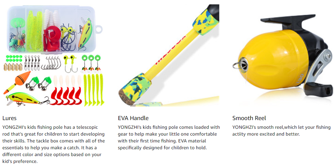 YONGZHI Kids Fishing Pole,Portable Telescopic Fishing Rod and Reel