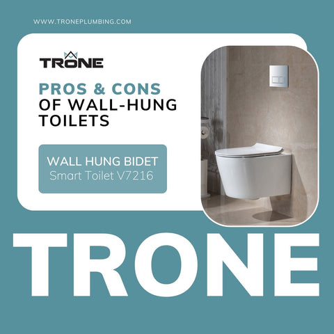 An infographic featuring the Trone Wall Hung Bidet Toilet.