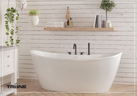 Photo of a Freestanding bathtub. 