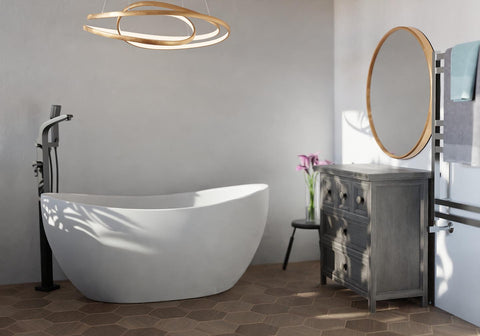 Image of a bathroom featuring Trone Cloe Freestanding Tub.