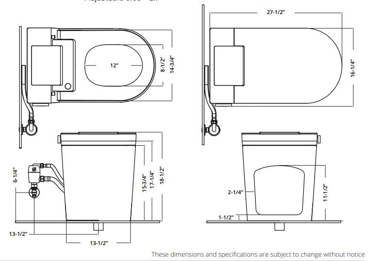 Trone Netbcder-12.mb Nobelet CM2 Complete Electronic Bidet Toilet Matte Black