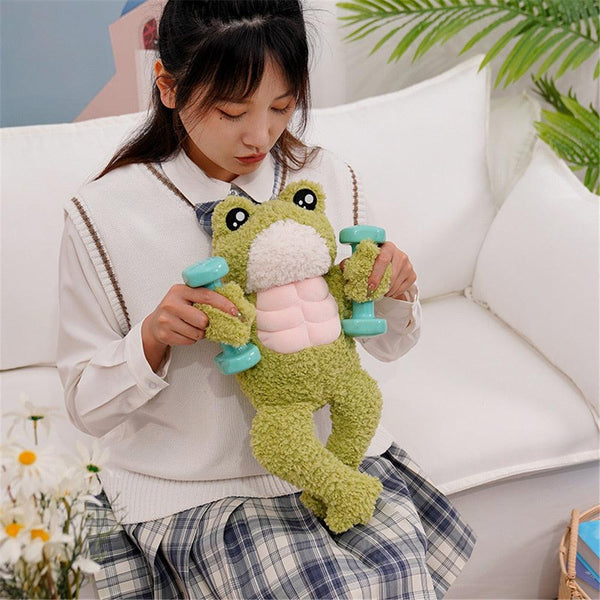 Funny Muscle Frog Plush Toy Stuffed Animal Kawaii Soft Strong Duck