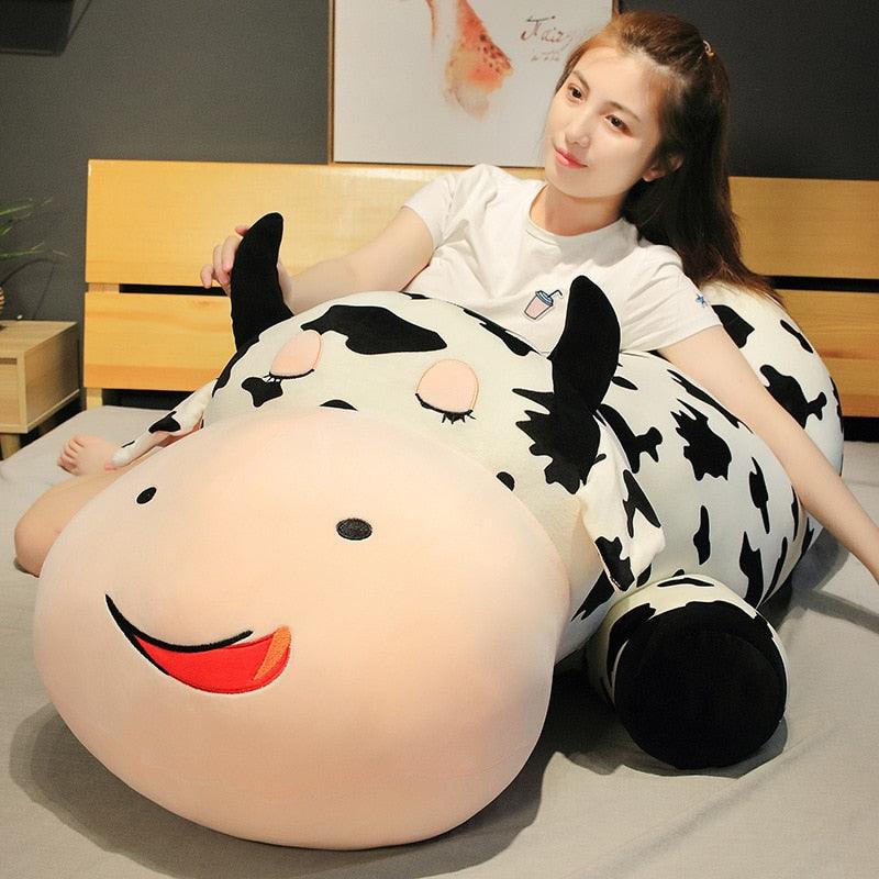 Giant Size Lying Cow Soft Plush Sleep Pillow - Plushie Depot