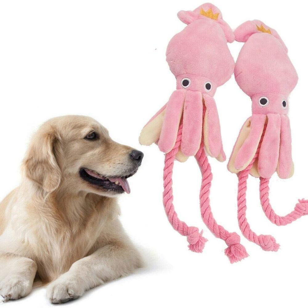 Pink Squid Dog Chew Toy - Pet Toys - Plushie Depot