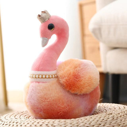 Pink Rainbow Swan fluffy Doll toy - pink rainbow - Plushie Depot