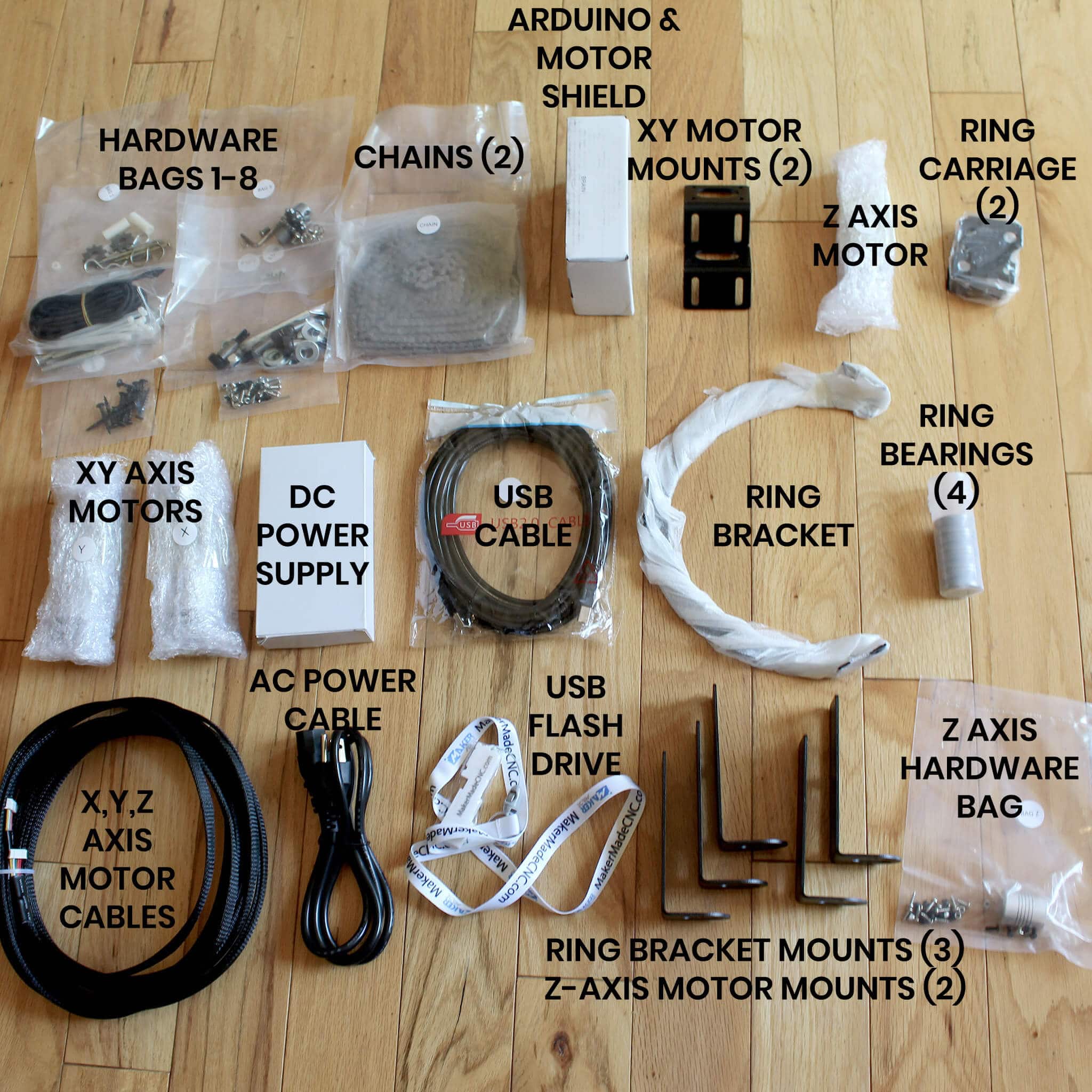 MakerMade CNC Kit Components