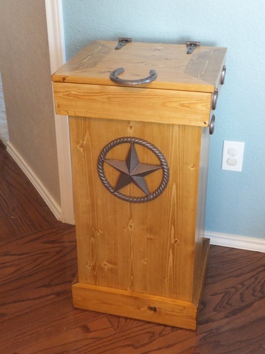 Wood Trash Can 30 Gallon No Decor