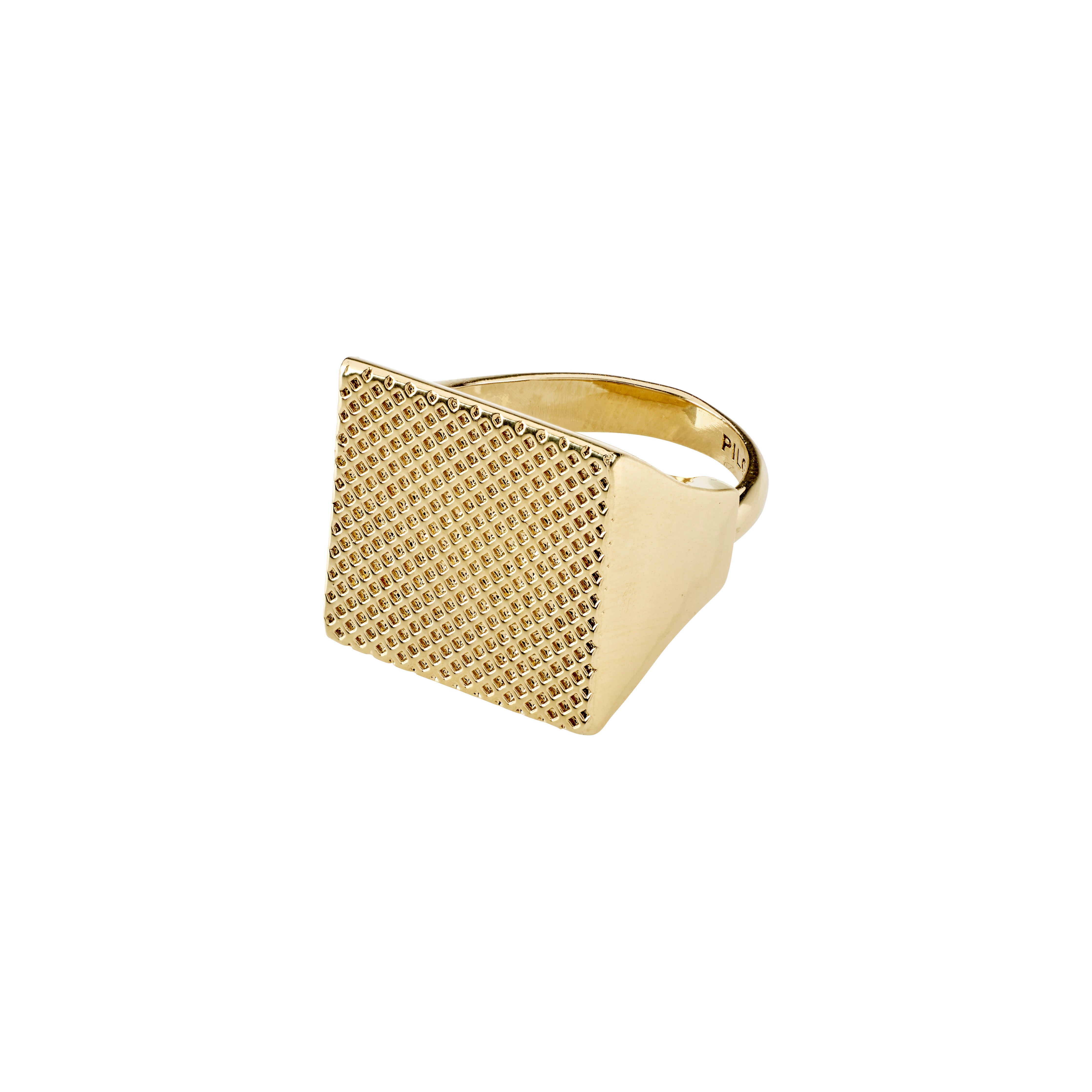 Se Pilgrim PULSE recycled signet ring guldbelagt hos Pilgrim