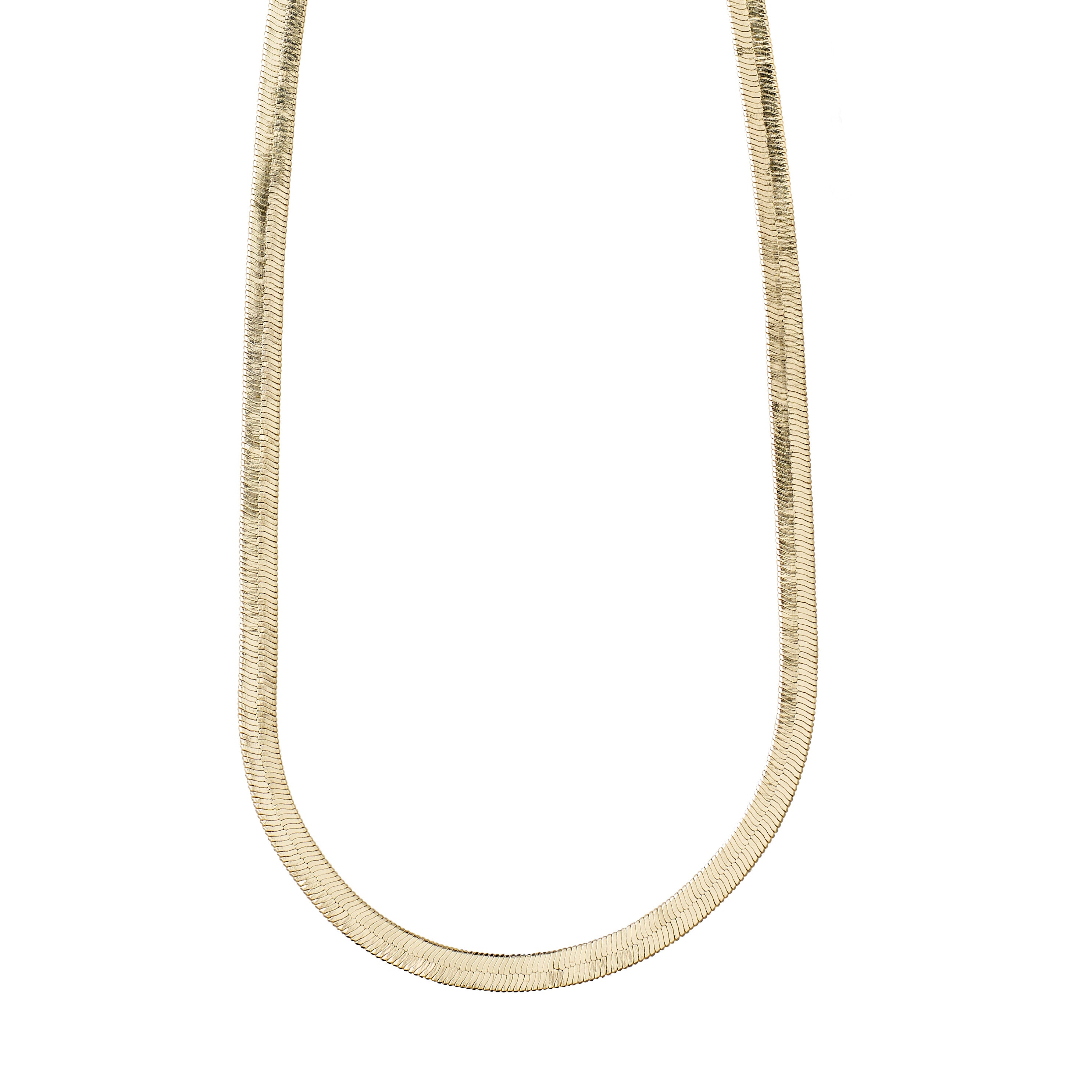 Billede af Pilgrim NOREEN recycled flat snakechain halskæde guldbelagt