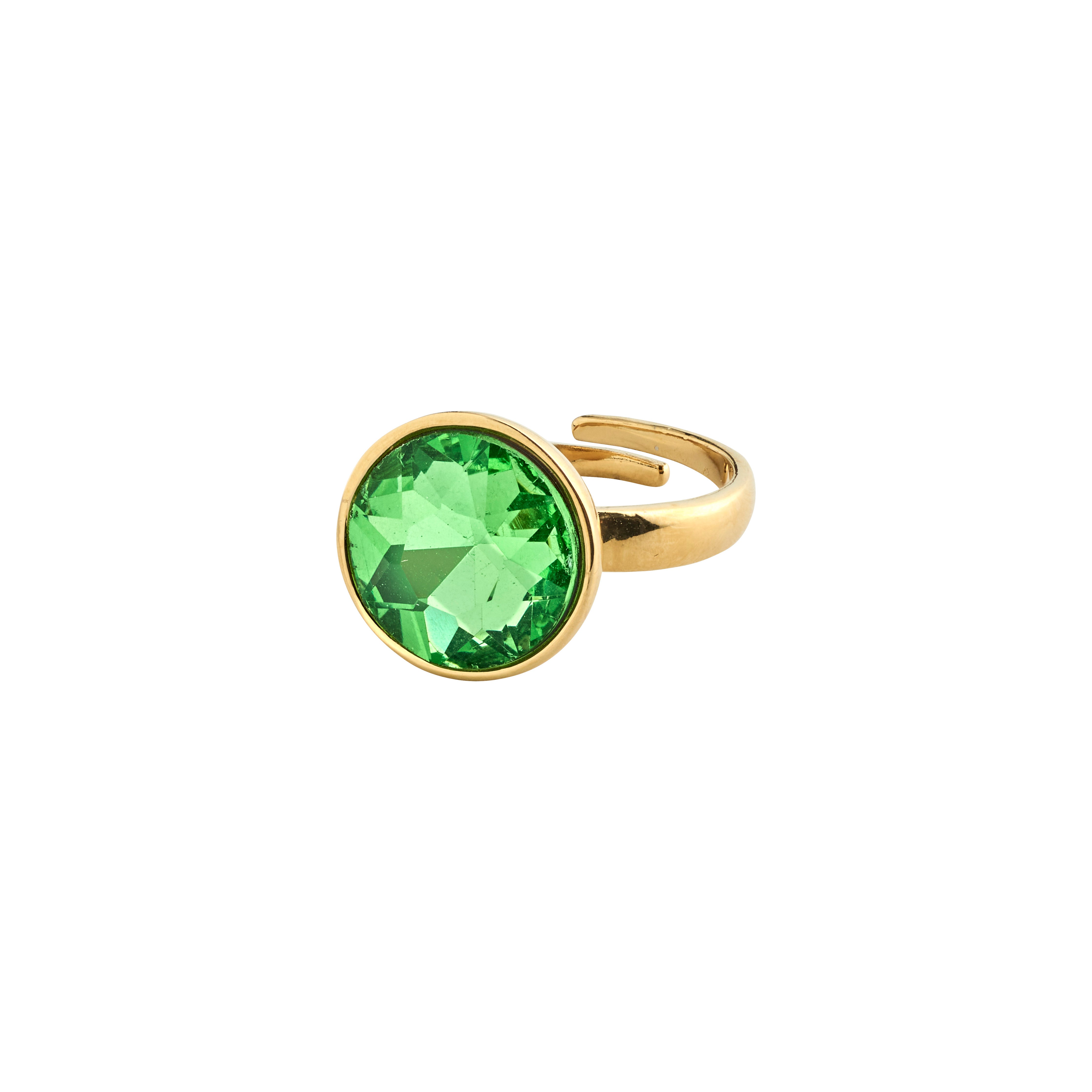 Se Pilgrim CALLIE recycled krystal ring grøn/guldbelagt hos Pilgrim