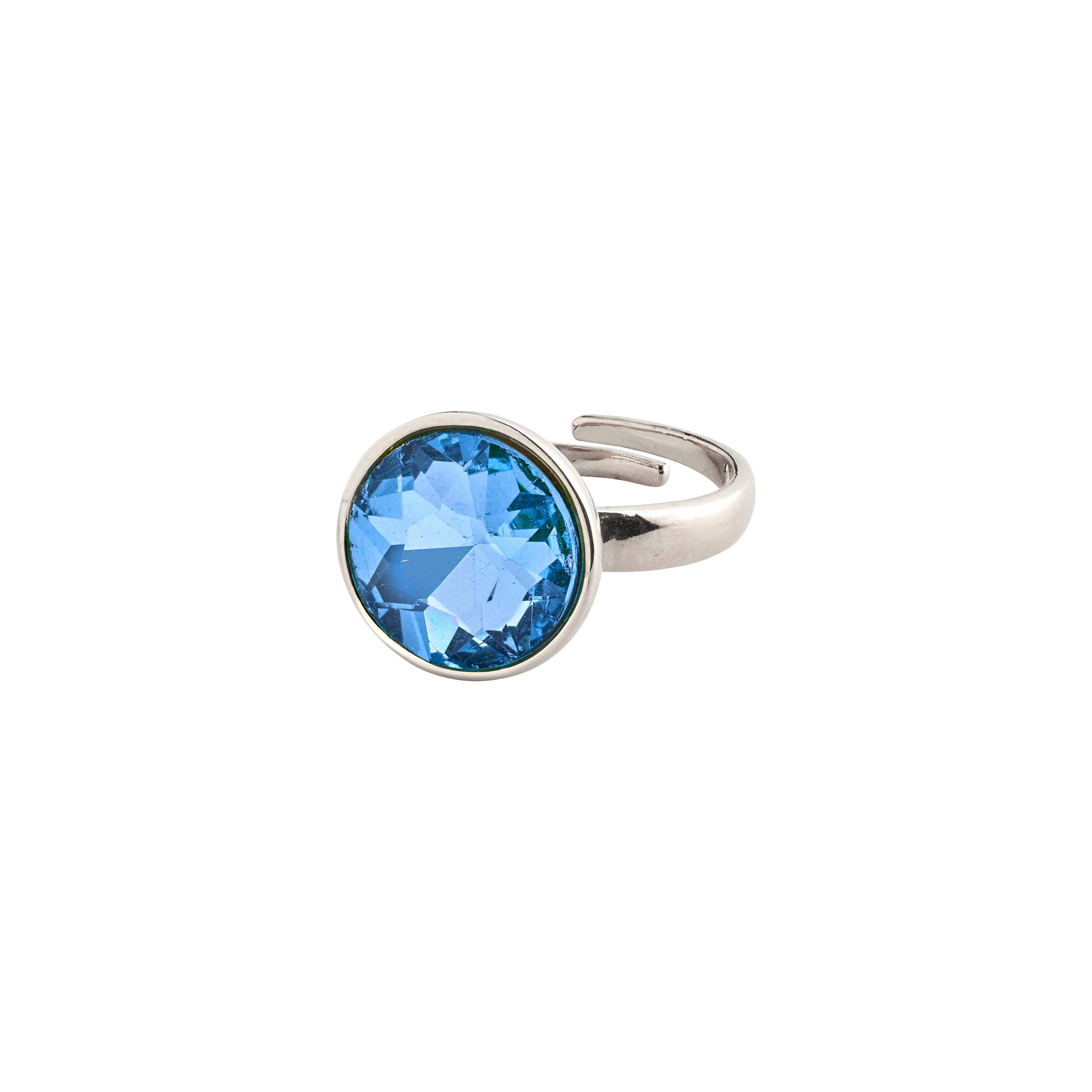 Billede af Pilgrim CALLIE recycled krystal ring blå/sølvbelagt
