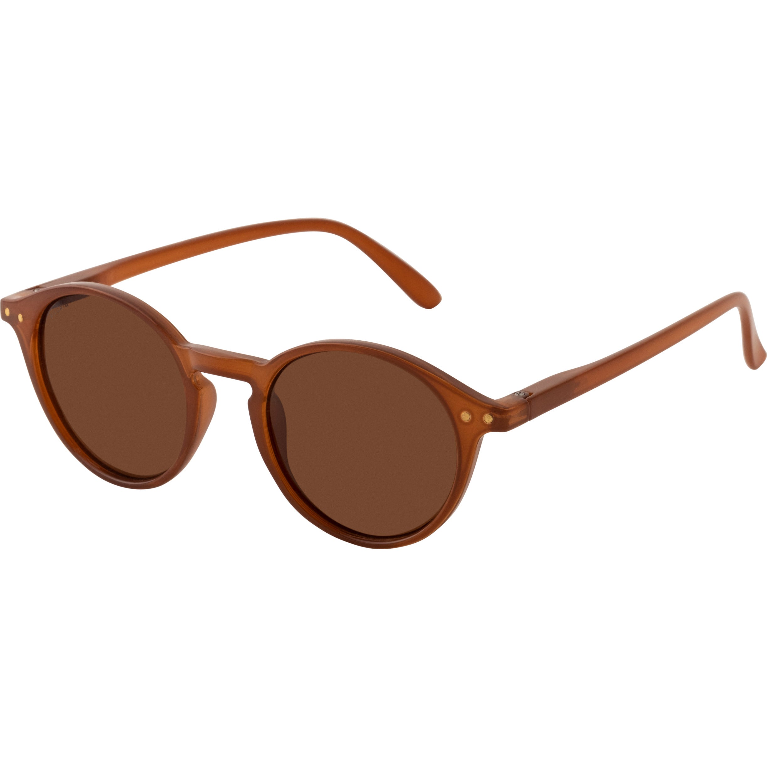 Pilgrim ROXANNE klassiske runde solbriller, brun