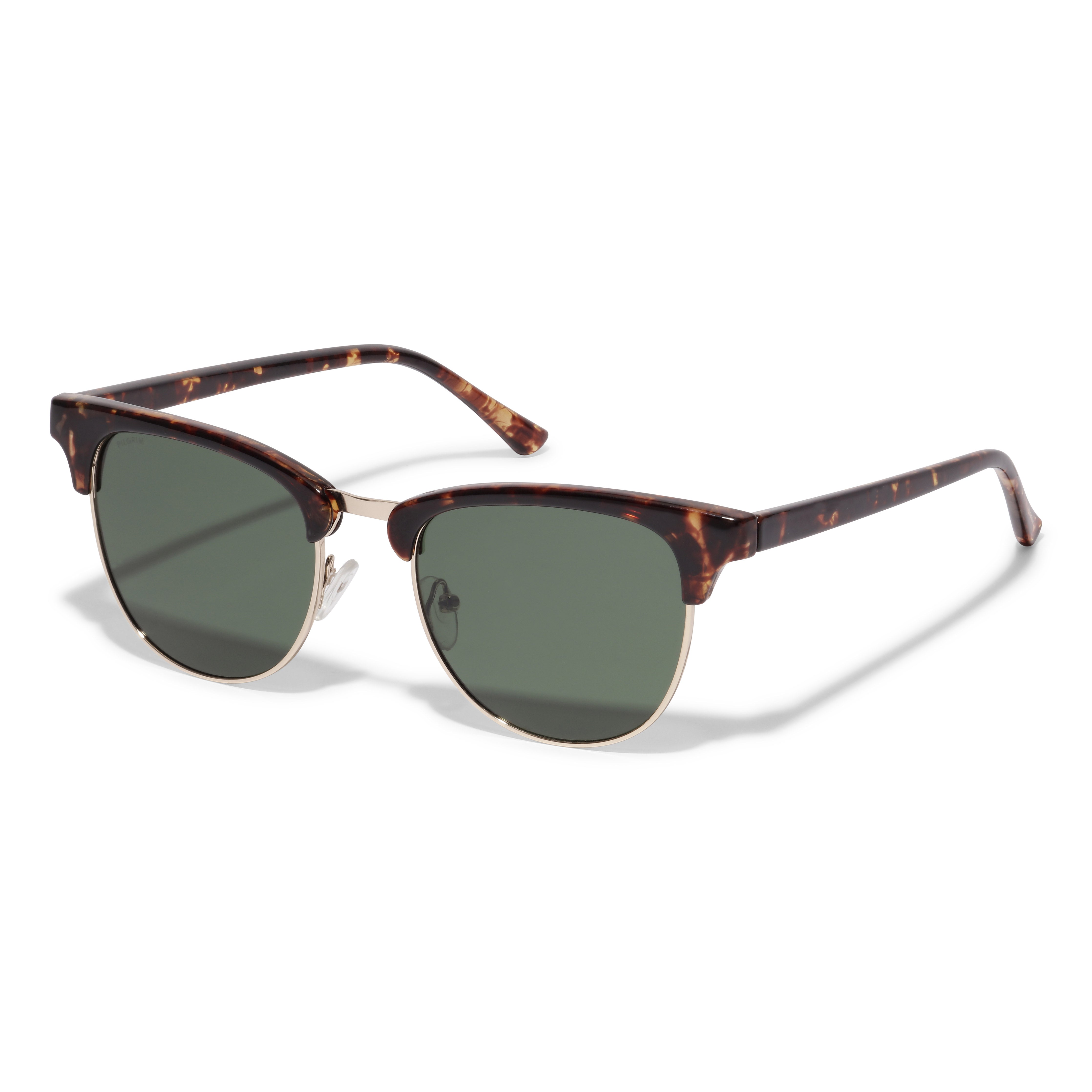 Pilgrim CHARLIE retro style solbriller brun tortoise/guld