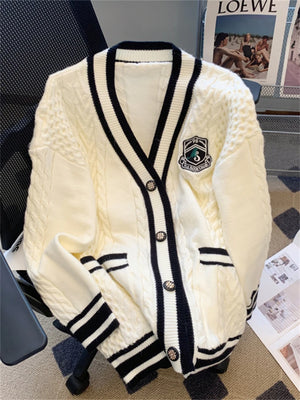 Zjkrl  -  Winter Women Sweater Knitted Cardigan Oversize Girls Sweater Woman Cashmere  Pullover Tops Long Sleeve Maxi Vintage Y2k Thick - zjkrl