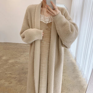 Zjkrl  -  holiday outfits Thick Sweater Women Long Cardigan Feminino Knitted Solid Korean Winter Cardigans Knitwear Coat Clothing 202 Top  Autumn Vintage - zjkrl