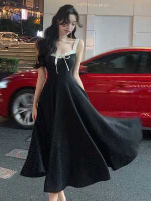 French Fashion Midi Dresses Women New Summer Elegant Spaghetti Strap Female Clothes Sexy Evening Party Backless Prom Dress - zjkrl