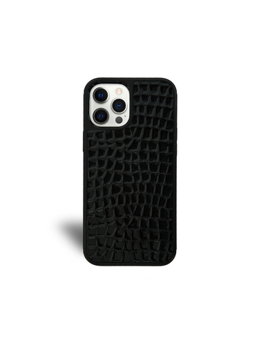 iPhone 12 Pro Max Case in Black Croc