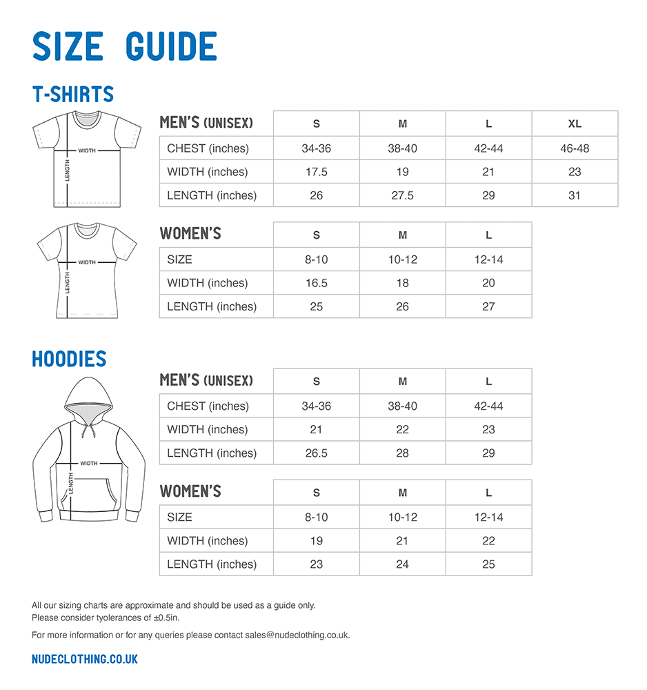 Nude Clothing Size Guide