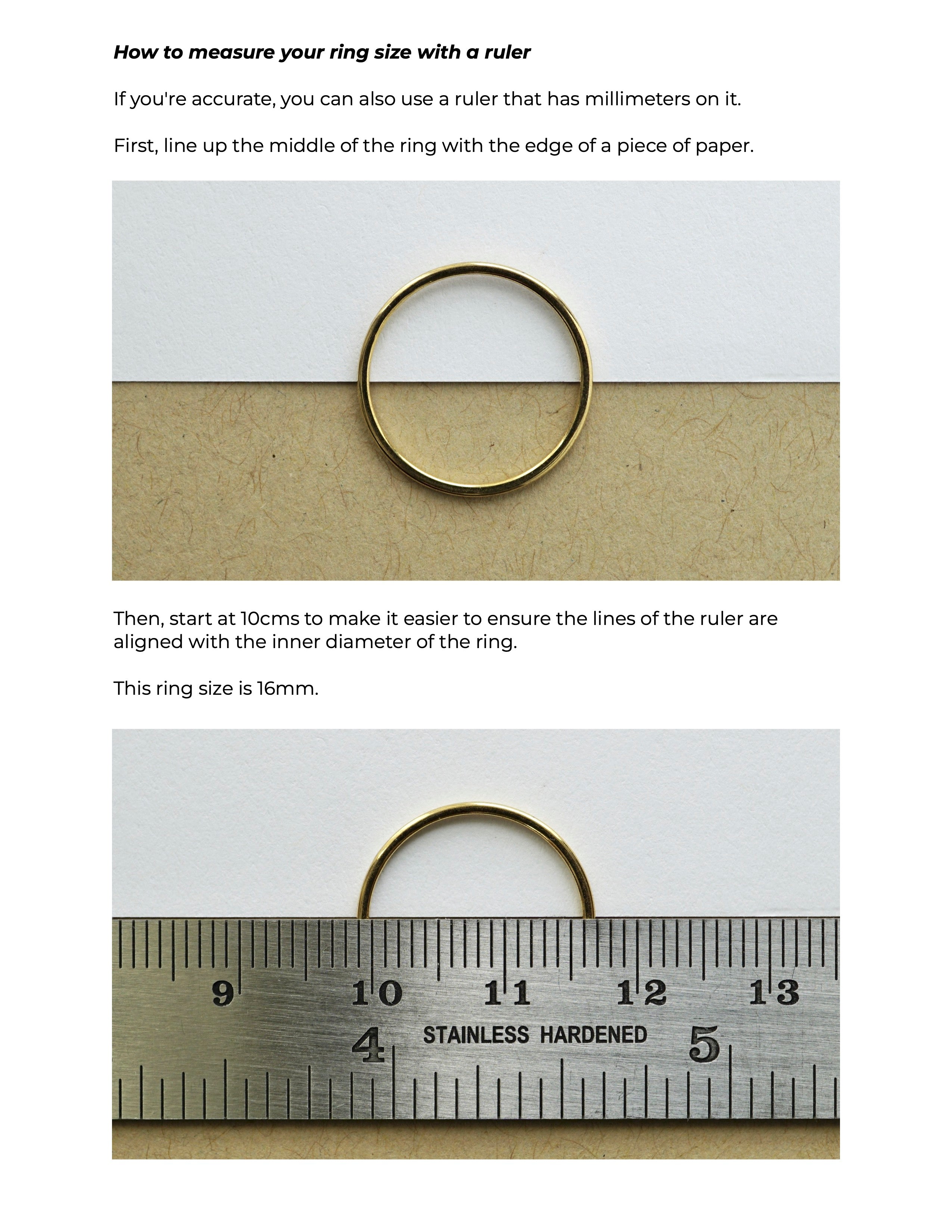 How to measure your ring size with a ruler