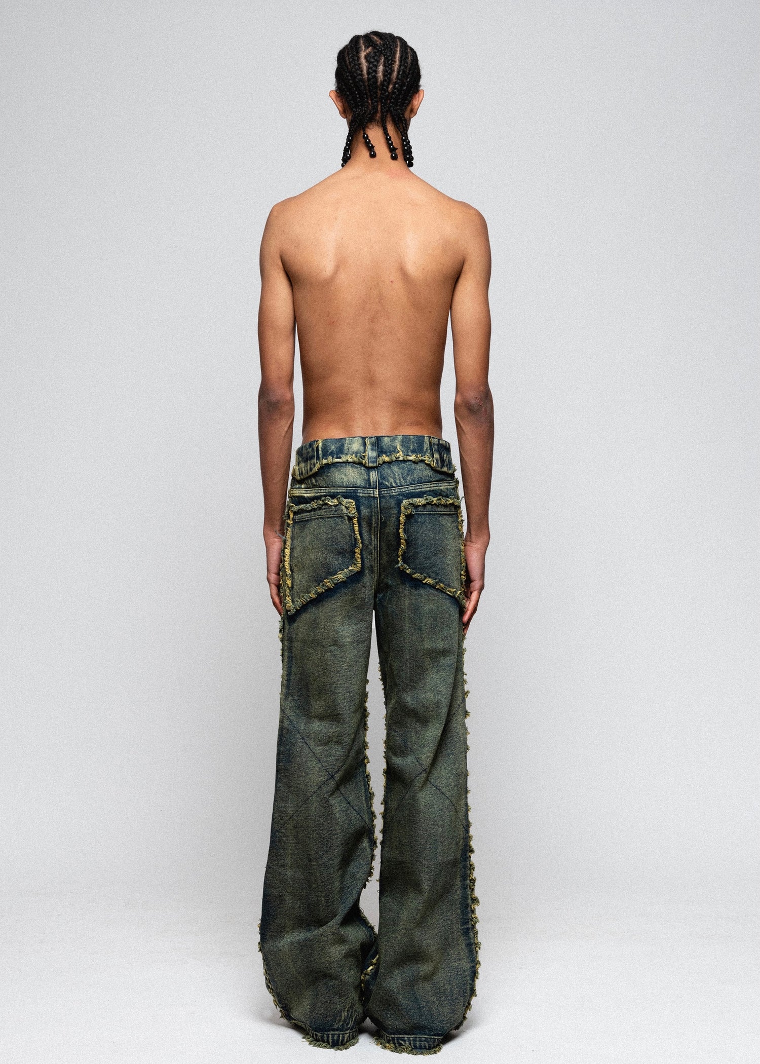 FLARED DENIM 002 GREEN/BLUE