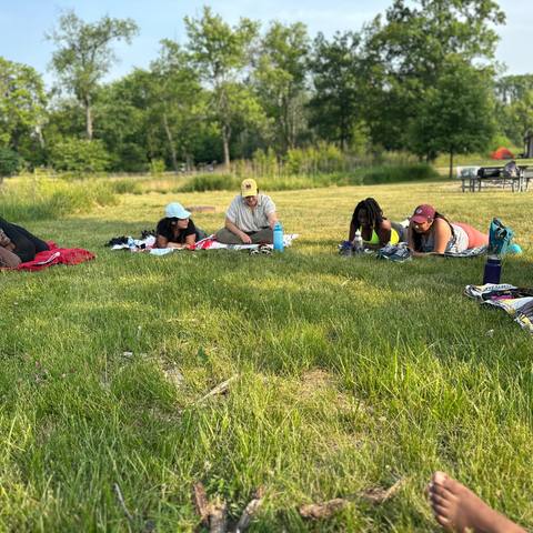 brown and black women healing in nature circle 