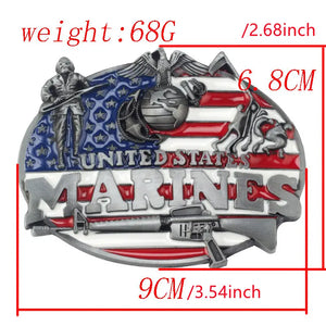 U.S. MARINES Belt Buckle - STONES & KRYSTALS