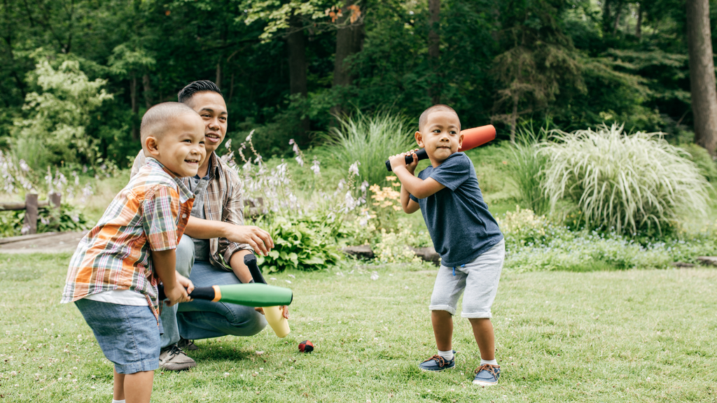 Building Healthy Physical Activity Habits with Your Kids – Father Playing T-Ball with Kids