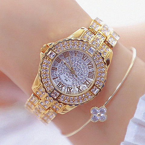 Relógio Feminino Diamond Gold Original