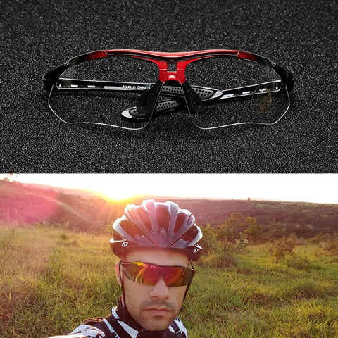 Óculos de Ciclismo Polarizado Fotocromático Com 5 Lentes Original