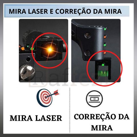 Estilingue Tático Profissional Com Mira Laser Original