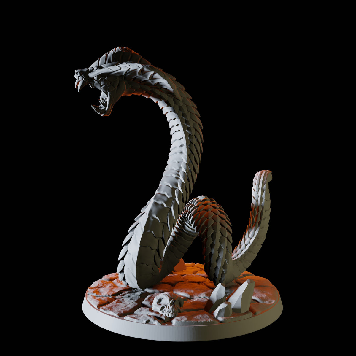 Giant Snake Serpent | Premium 3D Printed Tabletop Miniatures 28mm to 100mm  | dnd 20835