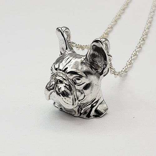 Tiger Frenchie (French Bulldog) ~ PLAYFUL Heart Necklace, Silver Penda –  Virtual Reality Animals