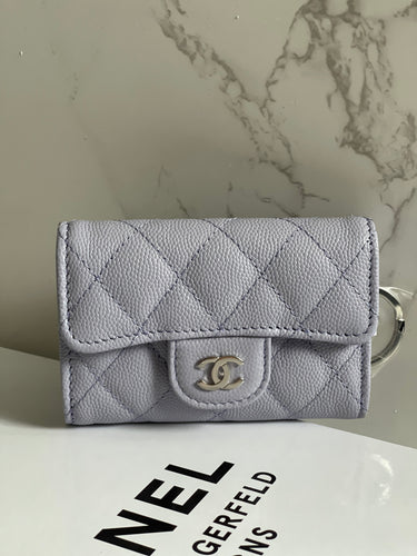 So Pretty & Rare Chanel 21S Pink Caviar Zipped Card Coin Purse Wallet  Light GHW