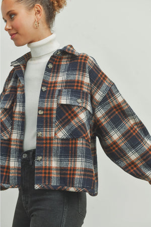 Plaid Crop Fall Shacket - Lila Beauty Contemporary Women's Clothing and Gifts