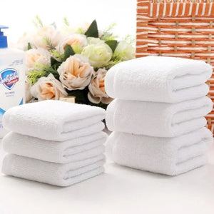10pcs/lot Good Quality White Cheap Face Towel Small Hand Towels Kitchen Towel Hotel Restaurant Kindergarten Cotton Towel - smartmckitchen