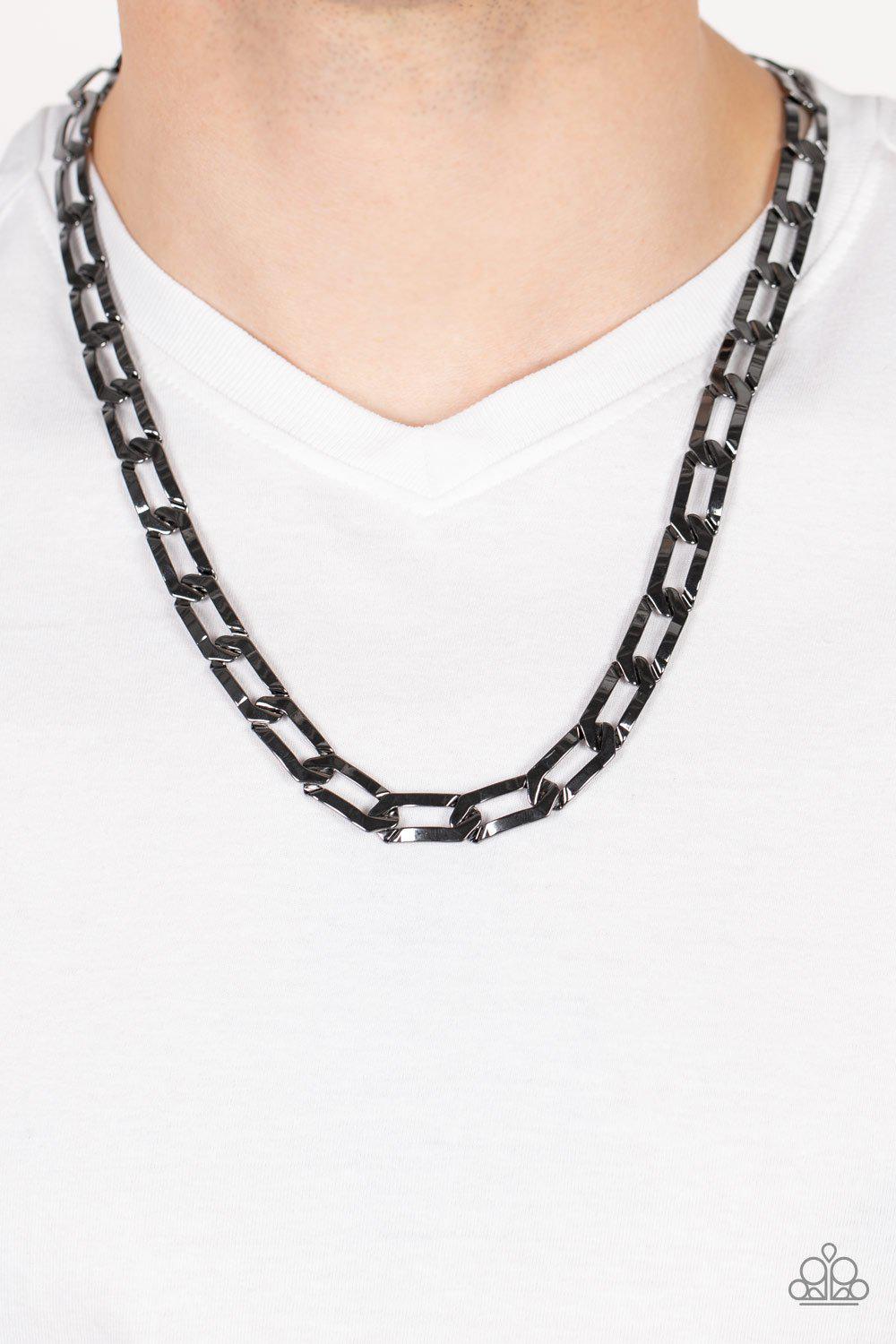 gunmetal chain link necklace