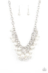 PAPARAZZI Promoted to Grandma - Silver | Metallic Crystal Beaded Pendant Necklace