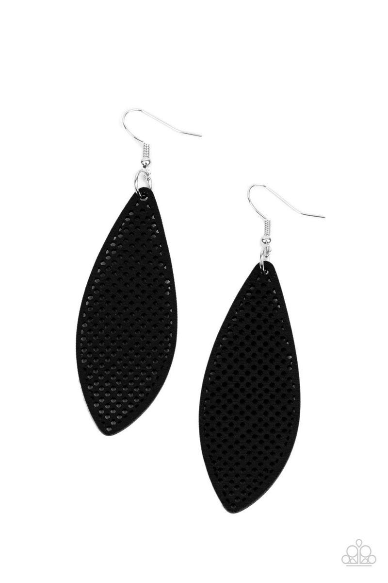 PAPARAZZI Surf Scene - Black | Surfboard Shaped Wooden Eggshell Finish Frame Earrings | Paparazzi Jewelry Catalog | Gem Box Accessories Independent Consultant