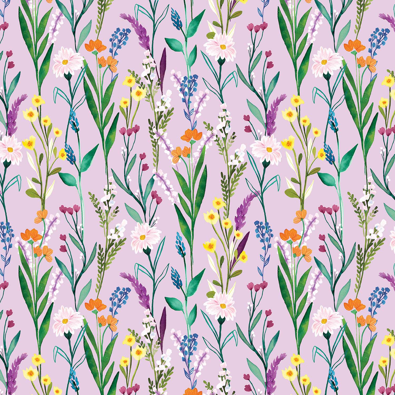 Copy]Purple Wrapping Paper Rabbit Gift Wrap Floral Pattern Paper