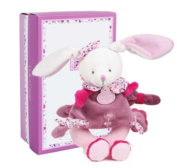 DOUDOU ET COMPAGNIE-DC3624-BABY WITH BASKET - White and Pink