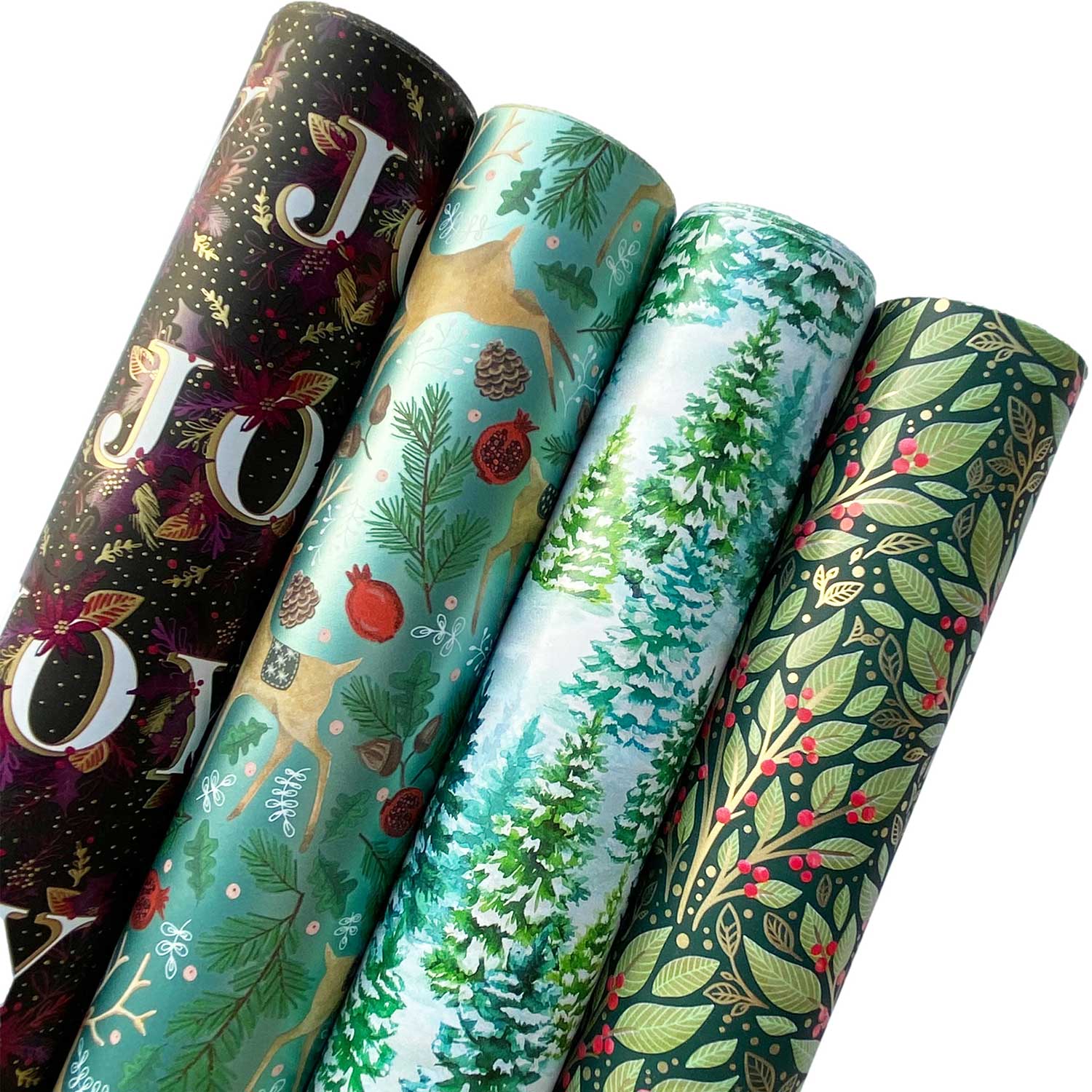 JILLSON & ROBERTS All Occasion Wrapping Paper Roll Bundle Florals, (12.5 sq  ft per roll, 75 Total Sq Ft) for Easter, Mothers Day, Birthdays, Bridal