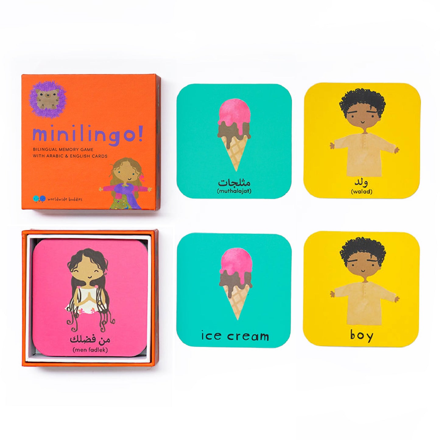 Worldwide Buddies Minilingo, English/Arabic Flashcards Flashcards